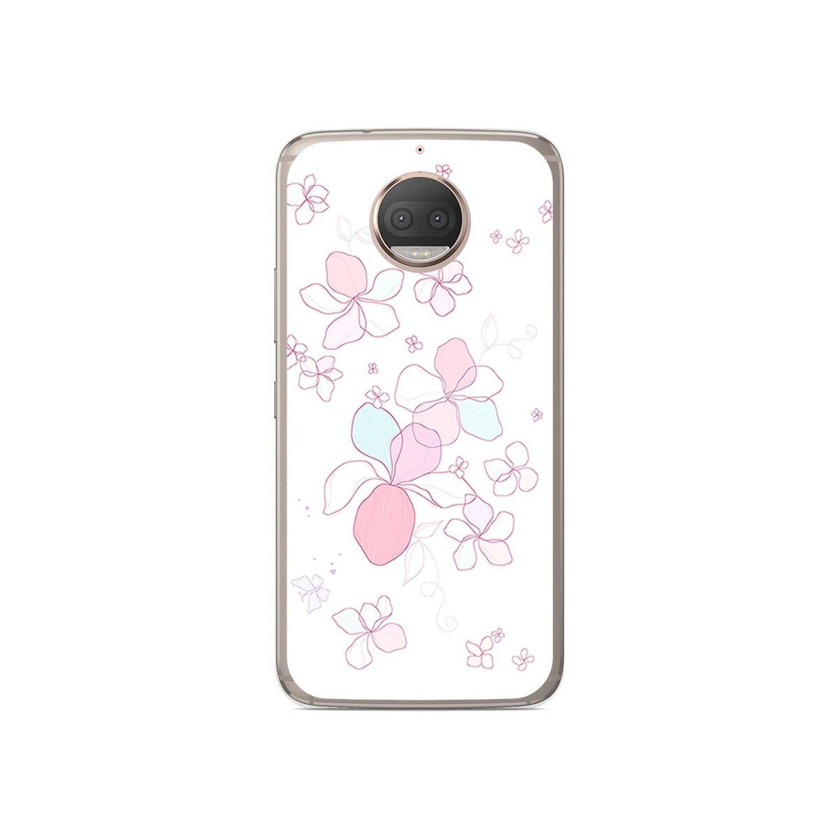 Funda Gel Tpu para Motorola Moto G5S Plus Diseño Flores Minimal Dibujos