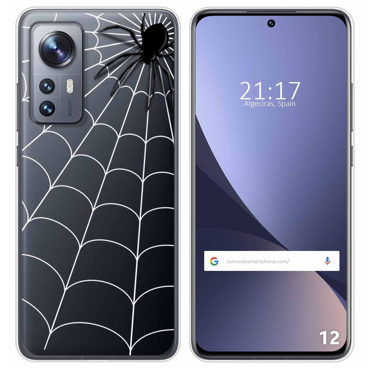 Funda Silicona Transparente para Xiaomi 12 / 12X 5G diseño Araña Dibujos