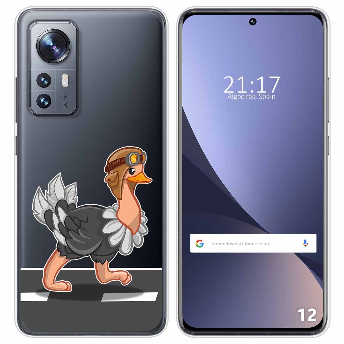 Funda Silicona Transparente para Xiaomi 12 / 12X 5G diseño Avestruz Dibujos