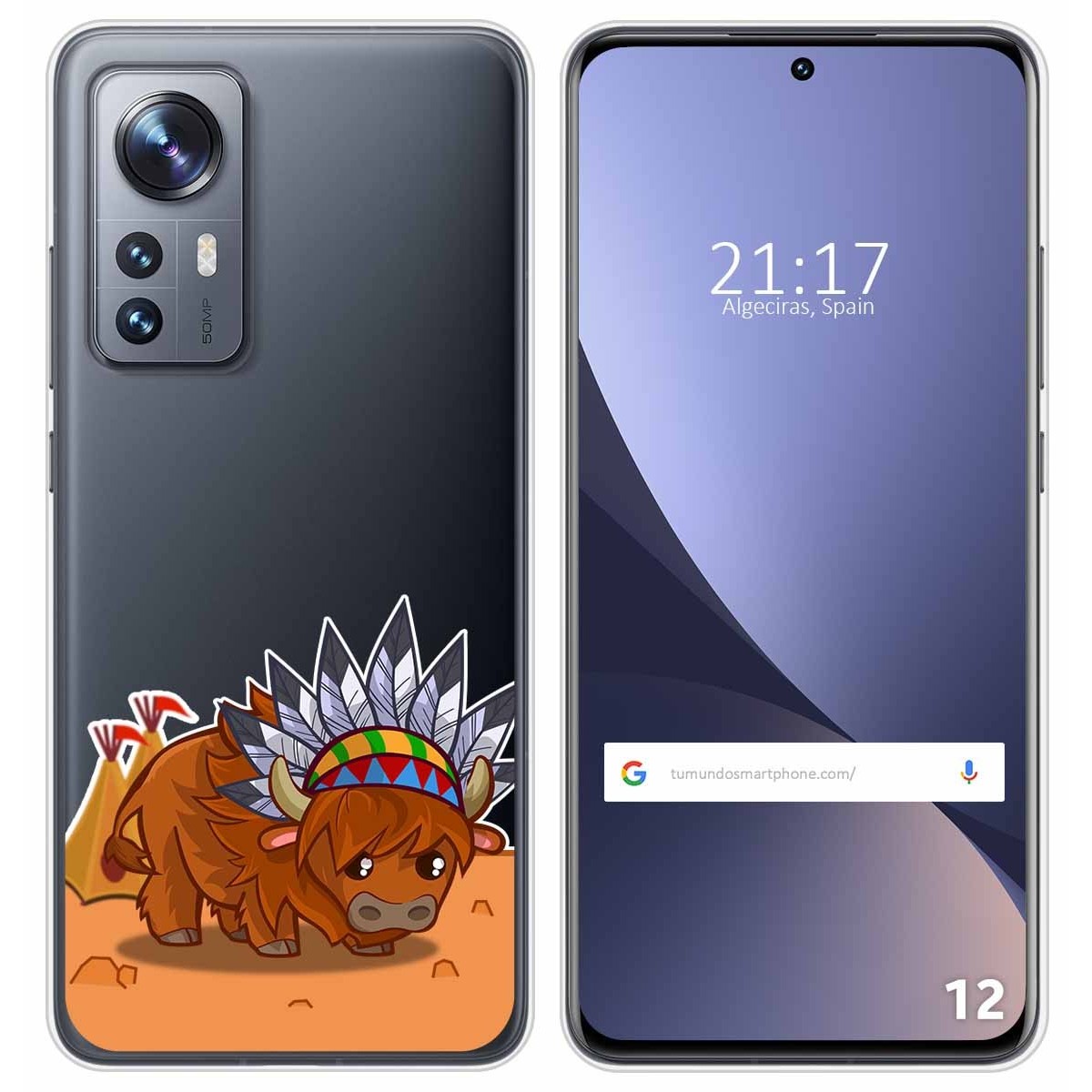 Funda Silicona Transparente para Xiaomi 12 / 12X 5G diseño Bufalo Dibujos