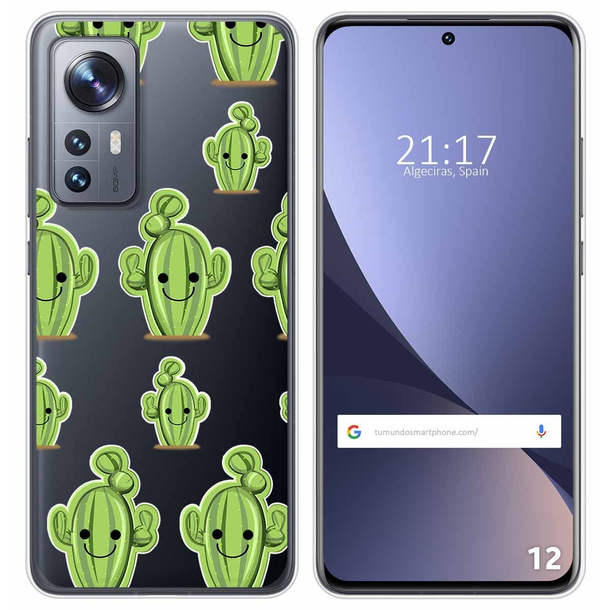 Funda Silicona Transparente para Xiaomi 12 / 12X 5G diseño Cactus Dibujos