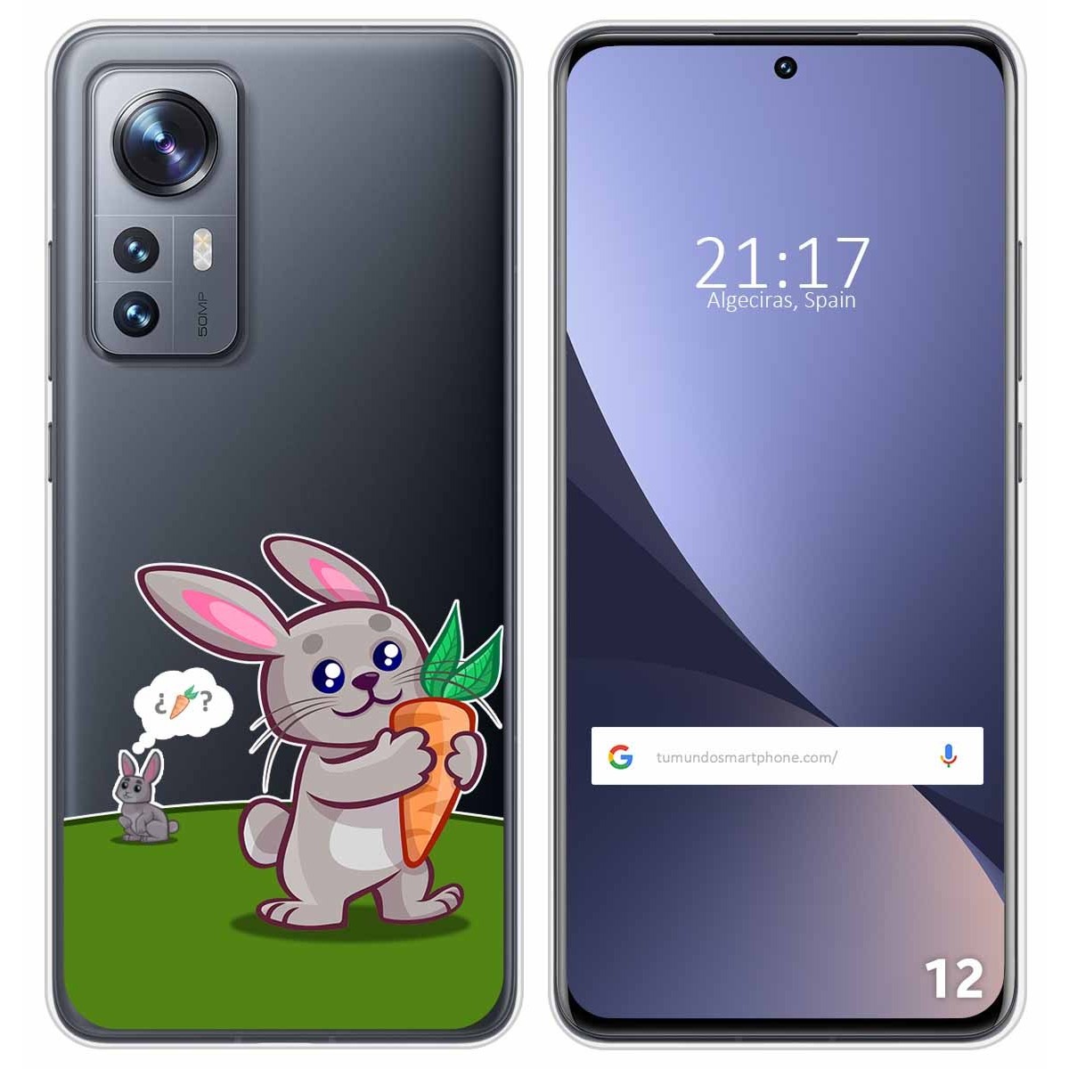 Funda Silicona Transparente para Xiaomi 12 / 12X 5G diseño Conejo Dibujos