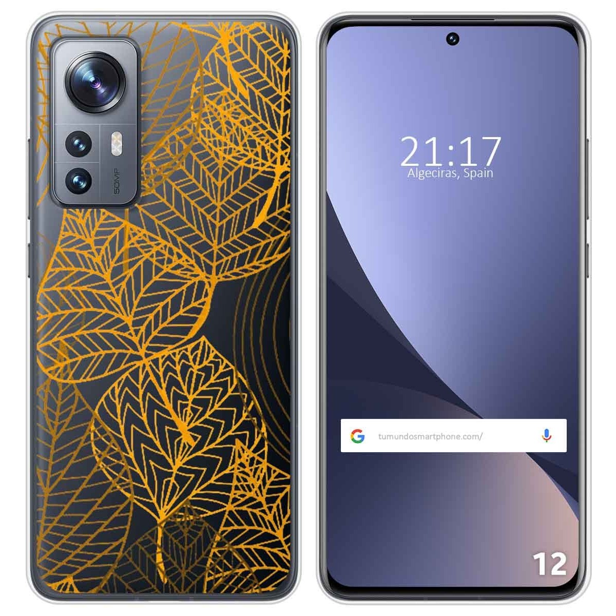 Funda Silicona Transparente para Xiaomi 12 / 12X 5G diseño Hojas Dibujos