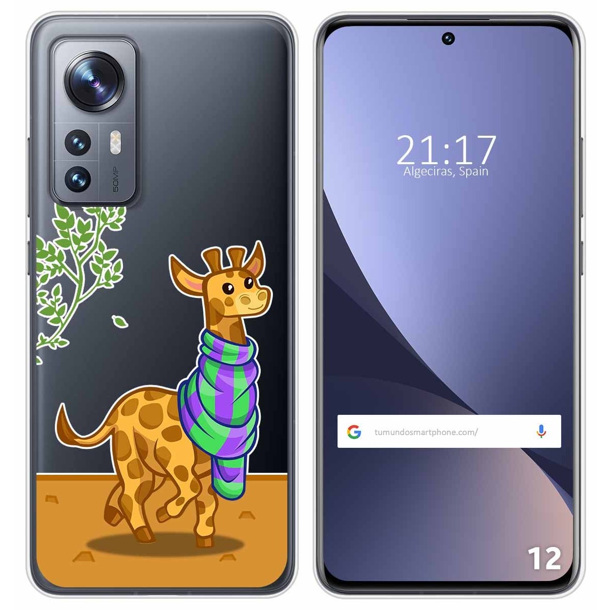 Funda Silicona Transparente para Xiaomi 12 / 12X 5G diseño Jirafa Dibujos
