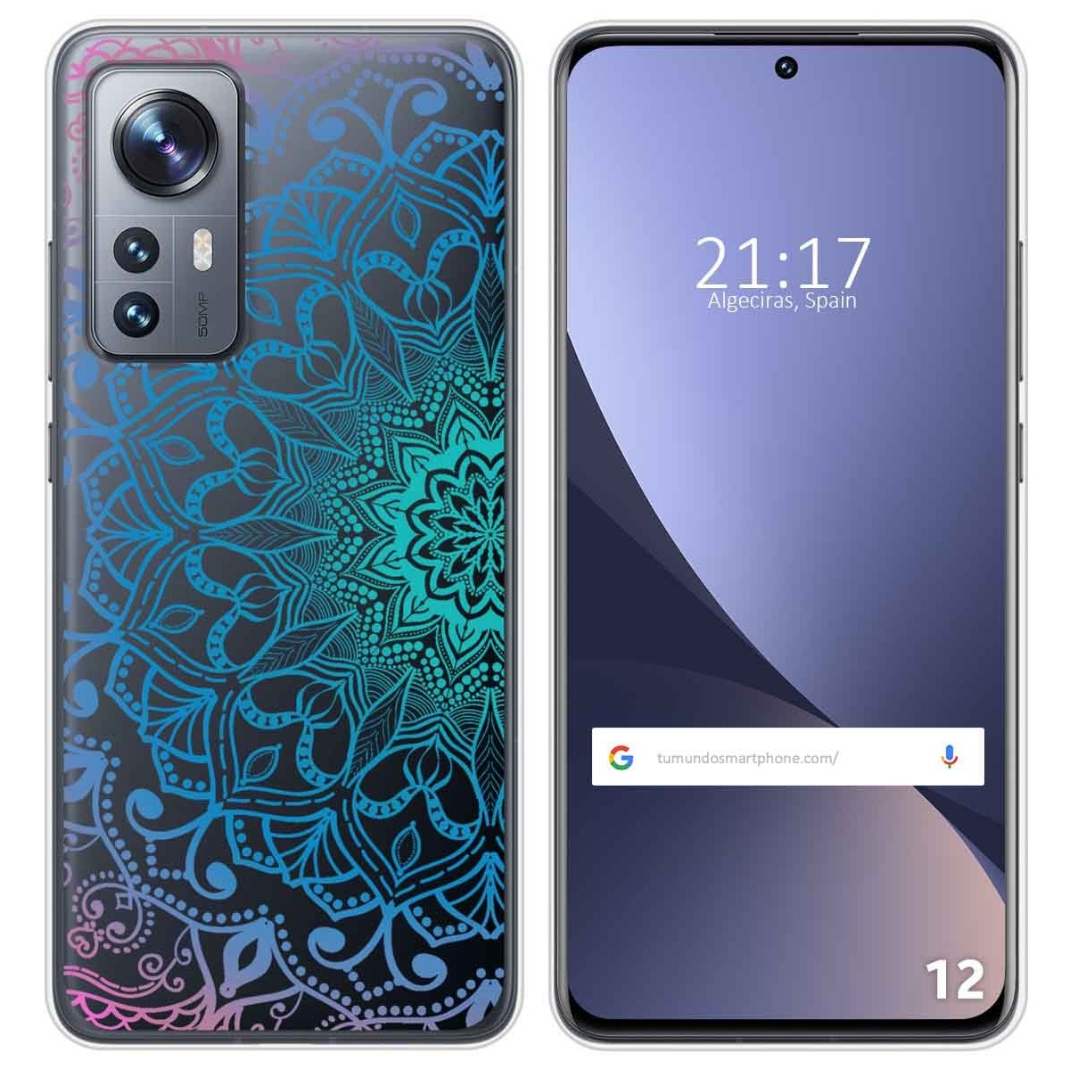 Funda Silicona Transparente para Xiaomi 12 / 12X 5G diseño Mandala Dibujos