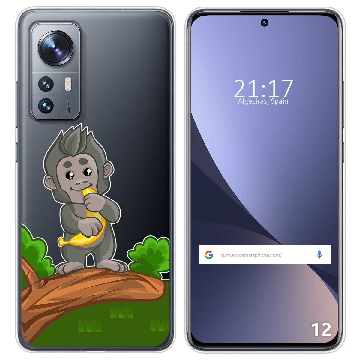 Funda Silicona Transparente para Xiaomi 12 / 12X 5G diseño Mono Dibujos