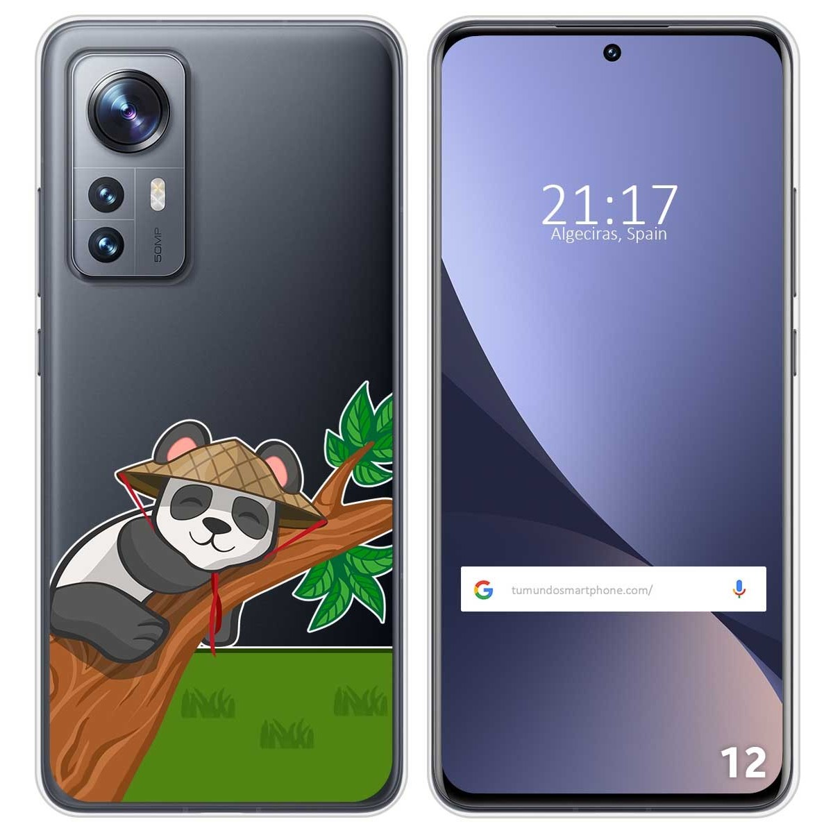 Funda Silicona Transparente para Xiaomi 12 / 12X 5G diseño Panda Dibujos