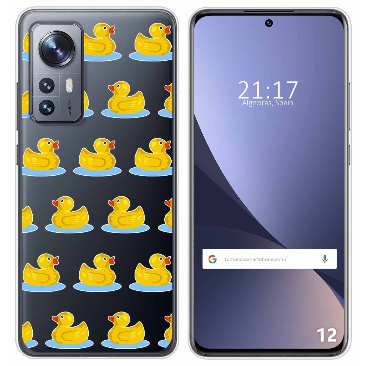 Funda Silicona Transparente para Xiaomi 12 / 12X 5G diseño Pato Dibujos