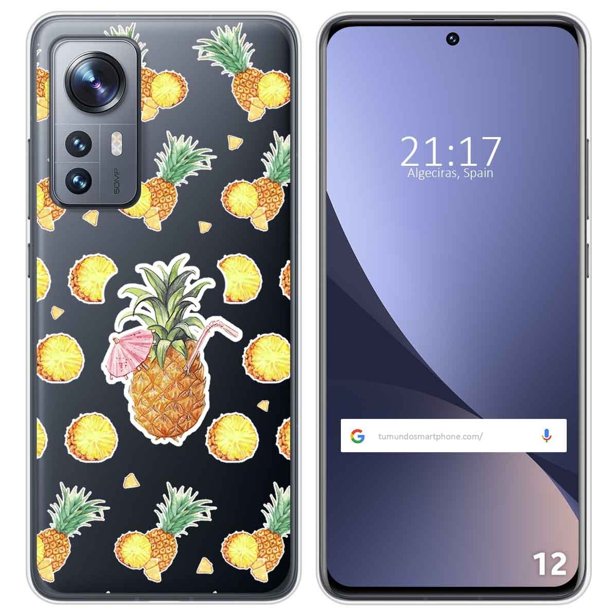 Funda Silicona Transparente para Xiaomi 12 / 12X 5G diseño Piña Dibujos
