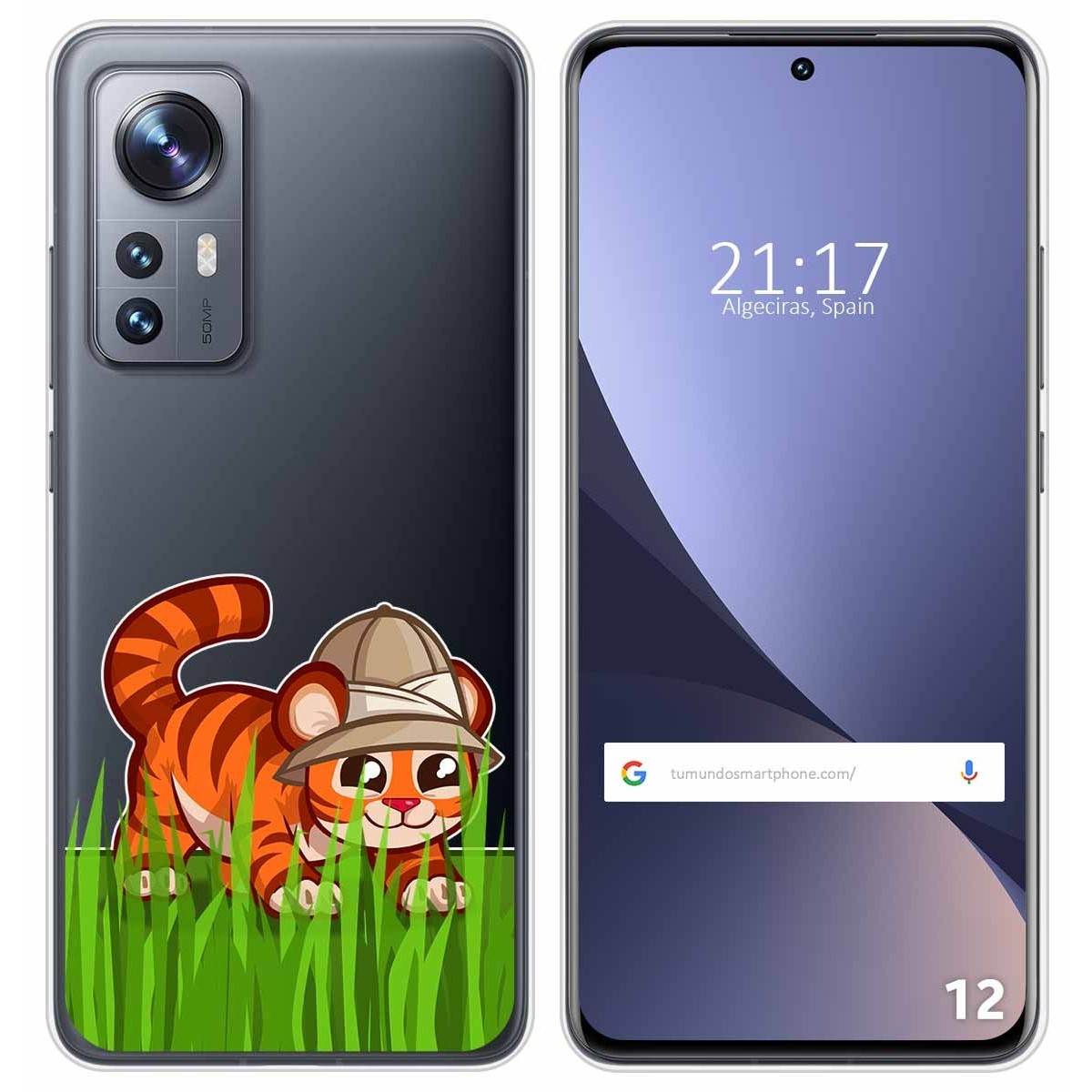 Funda Silicona Transparente para Xiaomi 12 / 12X 5G diseño Tigre Dibujos