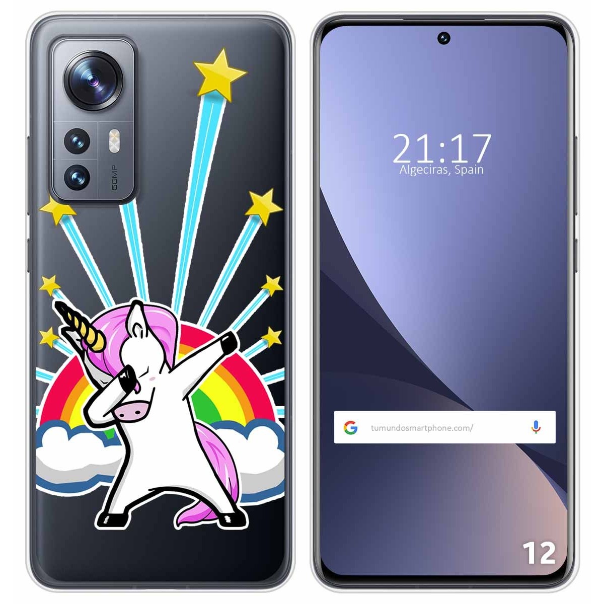 Funda Silicona Transparente para Xiaomi 12 / 12X 5G diseño Unicornio Dibujos