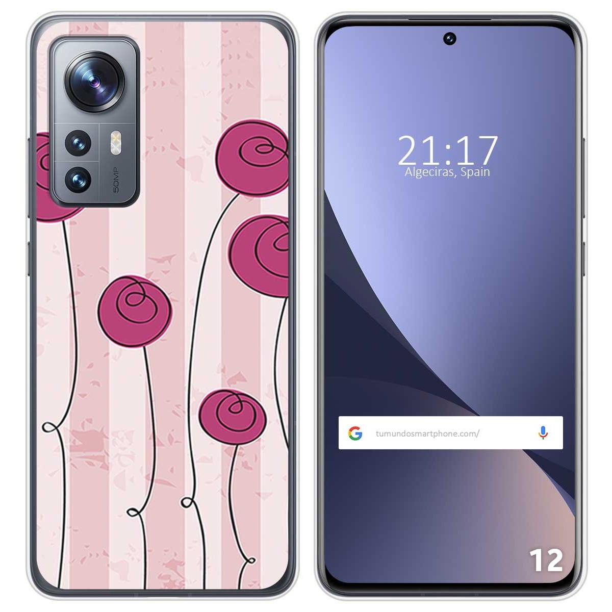 Funda Silicona para Xiaomi 12 / 12X 5G diseño Flores Vintage Dibujos