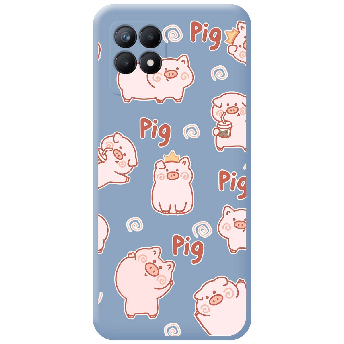 Funda Silicona Líquida Azul para Realme Narzo 50 diseño Cerdos Dibujos