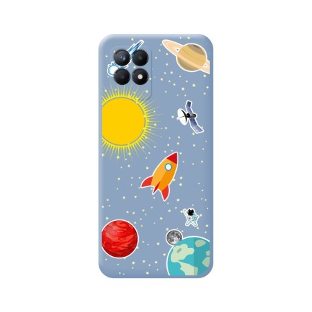 Funda Silicona Líquida Azul para Realme Narzo 50 diseño Espacio Dibujos