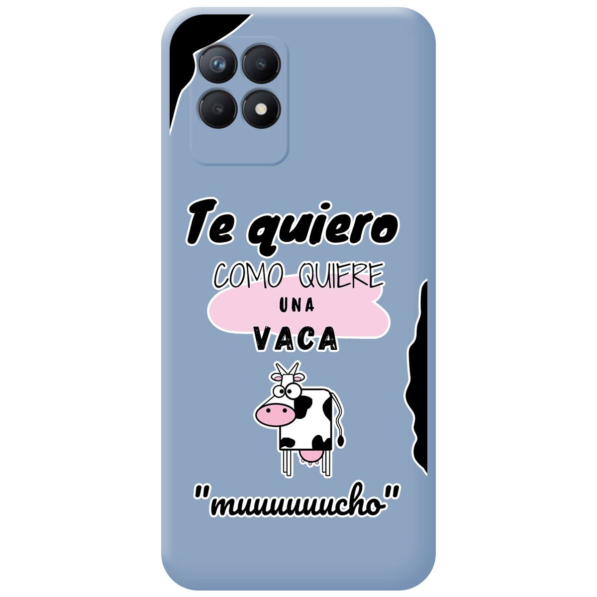 Funda Silicona Líquida Azul para Realme Narzo 50 diseño Vaca Dibujos