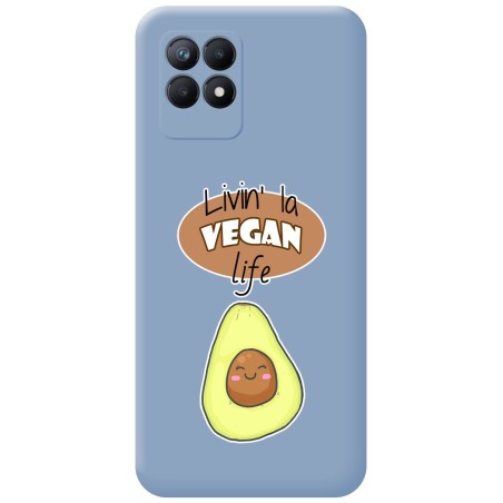 Funda Silicona Líquida Azul para Realme Narzo 50 diseño Vegan Life Dibujos