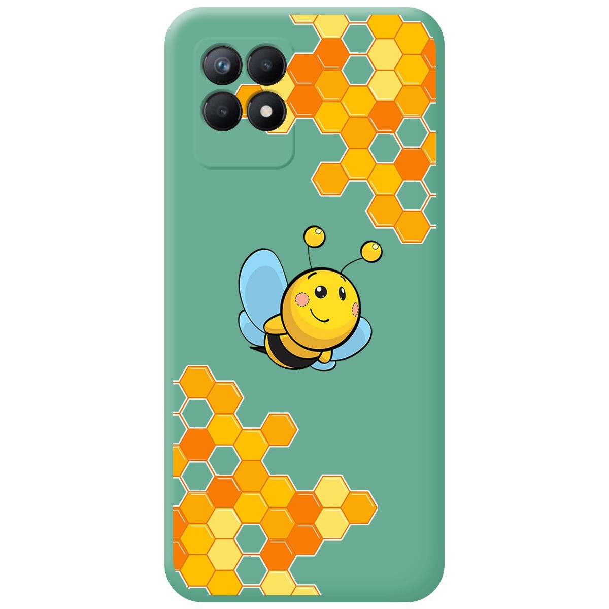 Funda Silicona Líquida Verde para Realme Narzo 50 diseño Abeja Dibujos