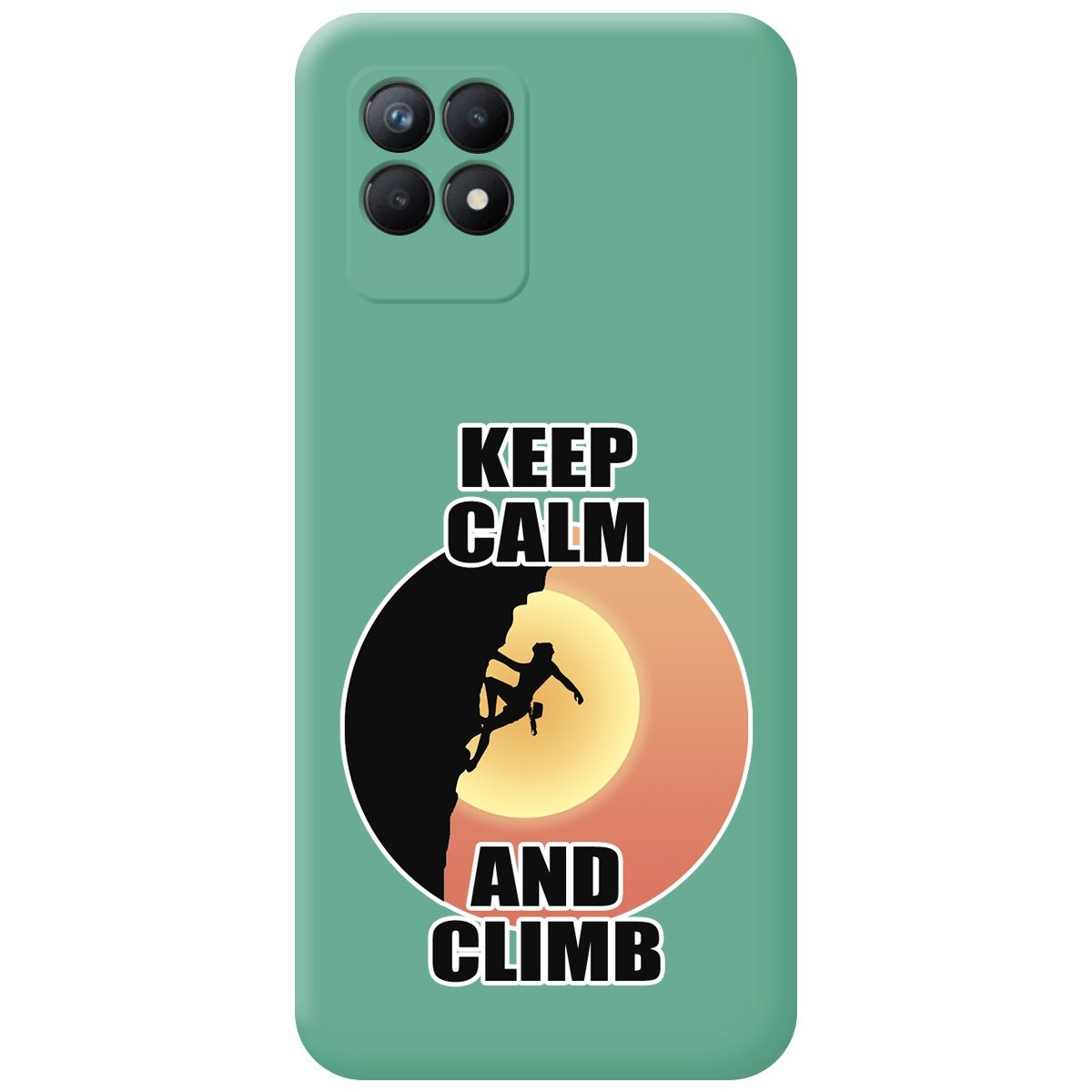 Funda Silicona Líquida Verde para Realme Narzo 50 diseño Mujer Escalada Dibujos