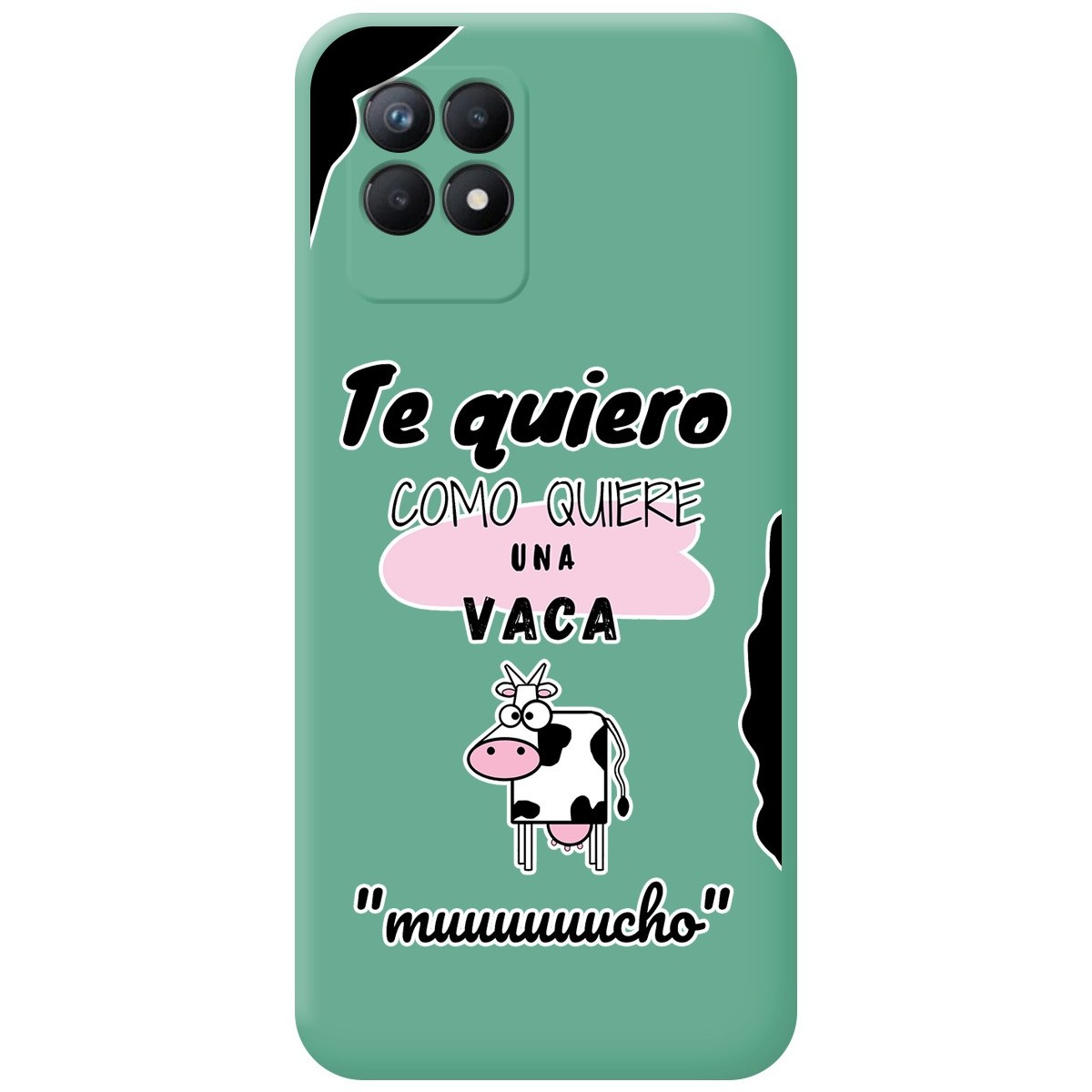 Funda Silicona Líquida Verde para Realme Narzo 50 diseño Vaca Dibujos