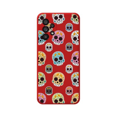 Funda Silicona Líquida Roja para Samsung Galaxy A33 5G diseño Catrina Dibujos