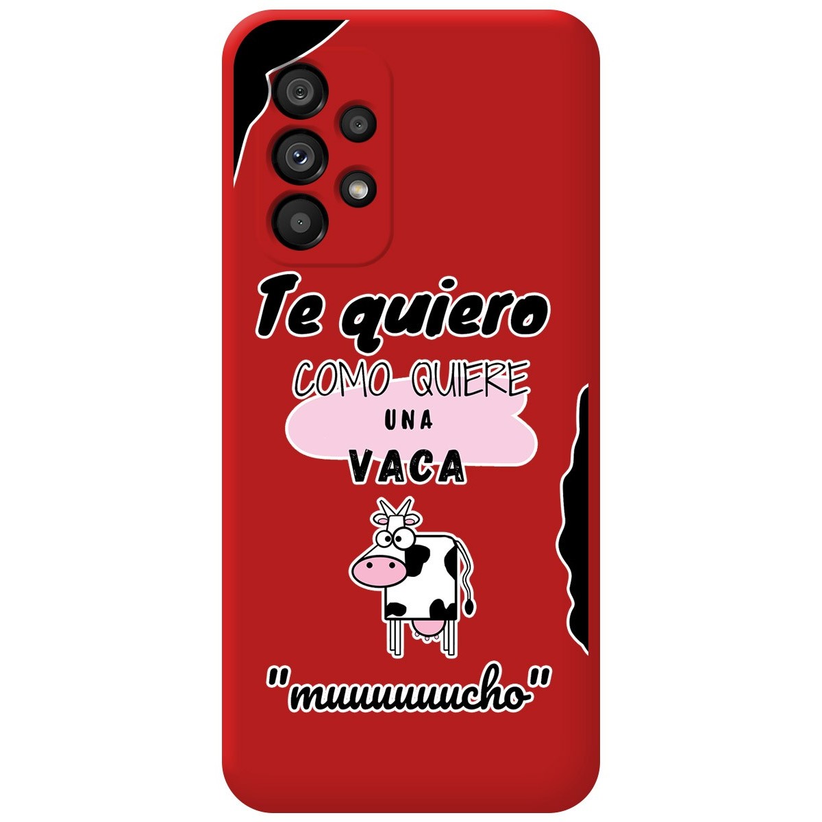 Funda Silicona Líquida Roja para Samsung Galaxy A33 5G diseño Vaca Dibujos