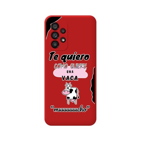 Funda Silicona Líquida Roja para Samsung Galaxy A33 5G diseño Vaca Dibujos