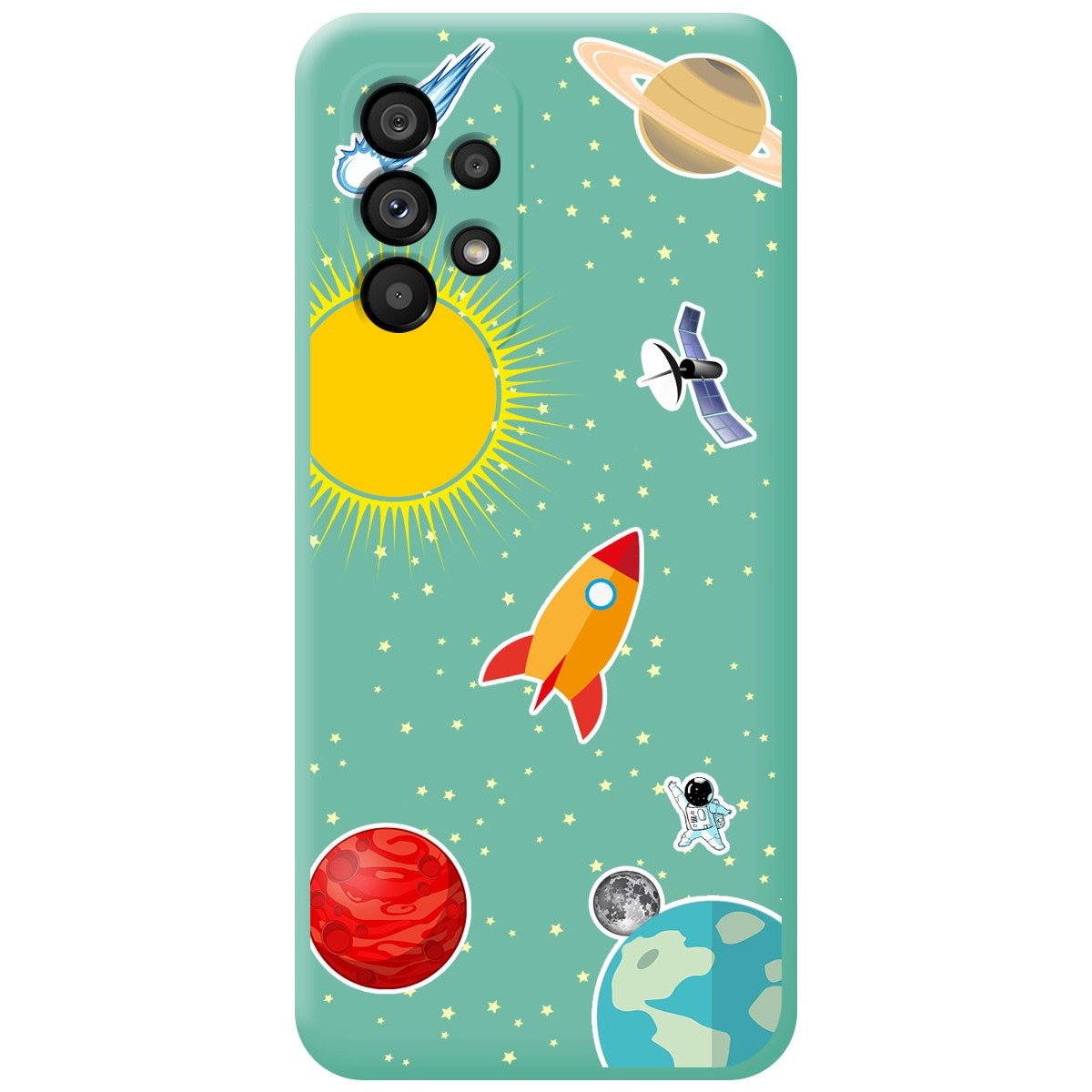 Funda Silicona Líquida Verde para Samsung Galaxy A33 5G diseño Espacio Dibujos