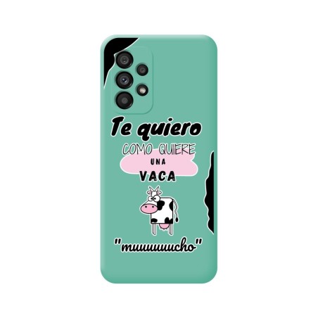 Funda Silicona Líquida Verde para Samsung Galaxy A33 5G diseño Vaca Dibujos