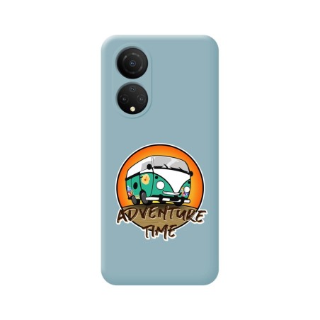 Funda Silicona Líquida Azul para Huawei Honor X7 diseño Adventure Time Dibujos