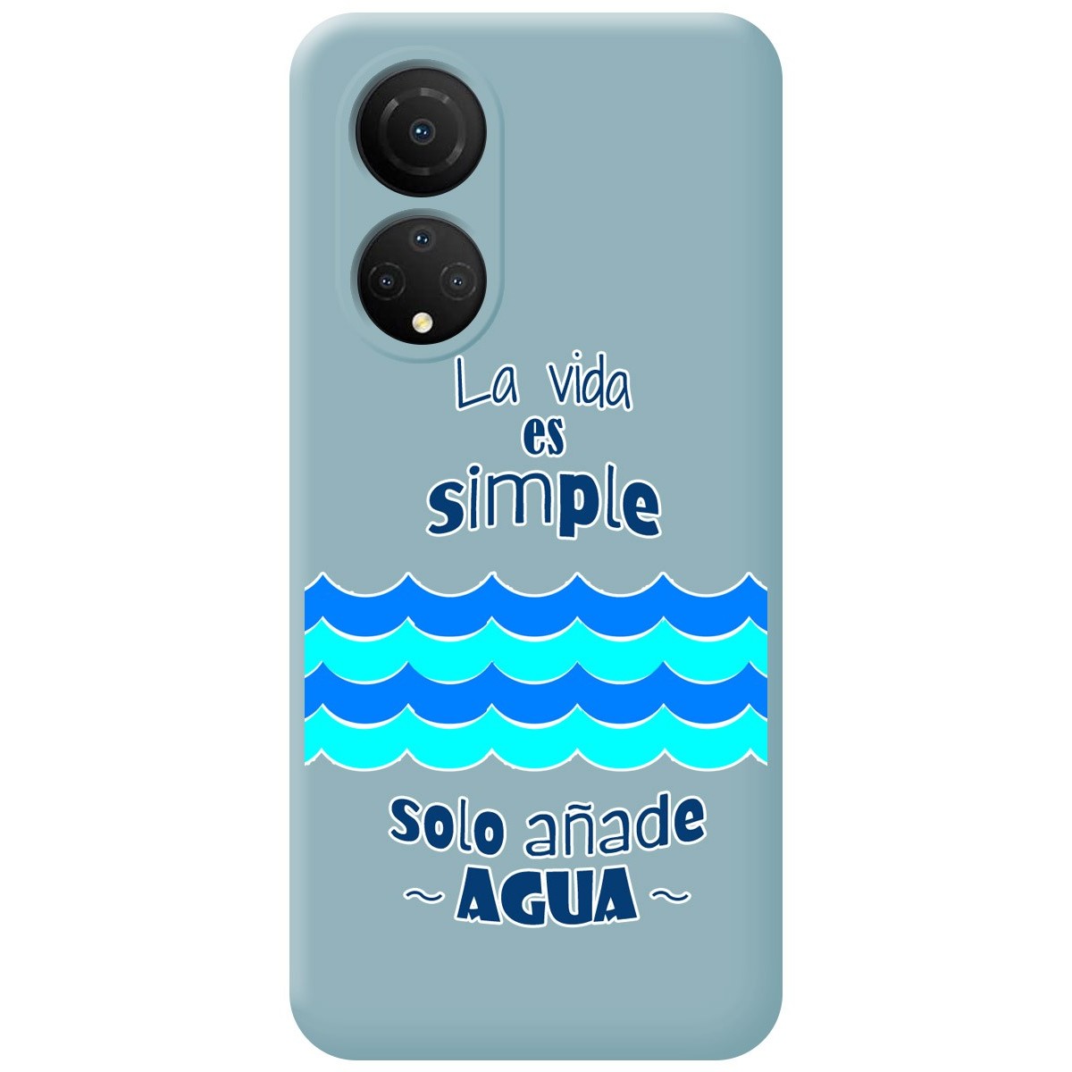 Funda Silicona Líquida Azul para Huawei Honor X7 diseño Agua Dibujos