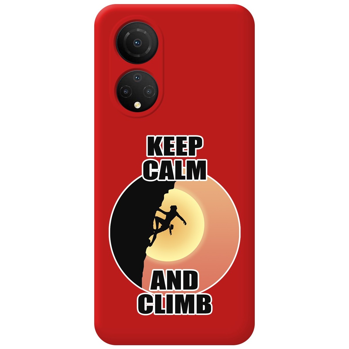 Funda Silicona Líquida Roja para Huawei Honor X7 diseño Mujer Escalada Dibujos