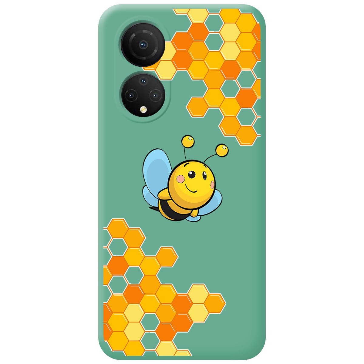 Funda Silicona Líquida Verde para Huawei Honor X7 diseño Abeja Dibujos