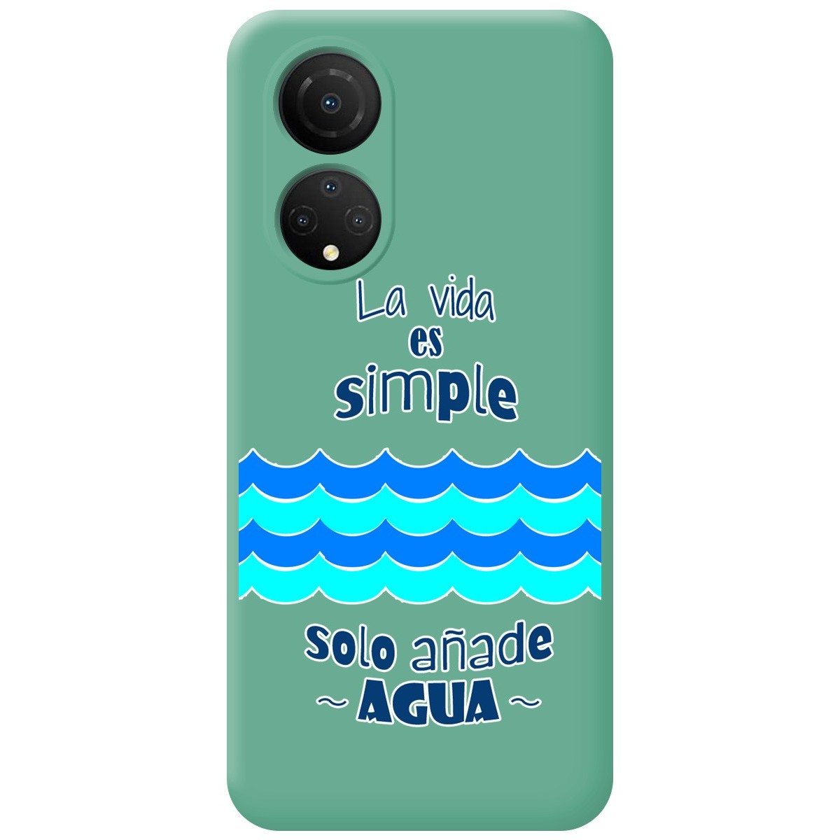 Funda Silicona Líquida Verde para Huawei Honor X7 diseño Agua Dibujos
