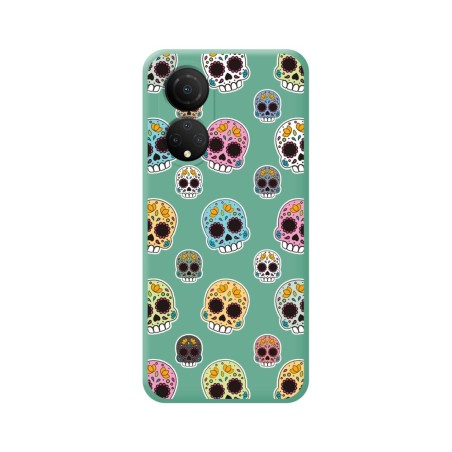 Funda Silicona Líquida Verde para Huawei Honor X7 diseño Catrina Dibujos