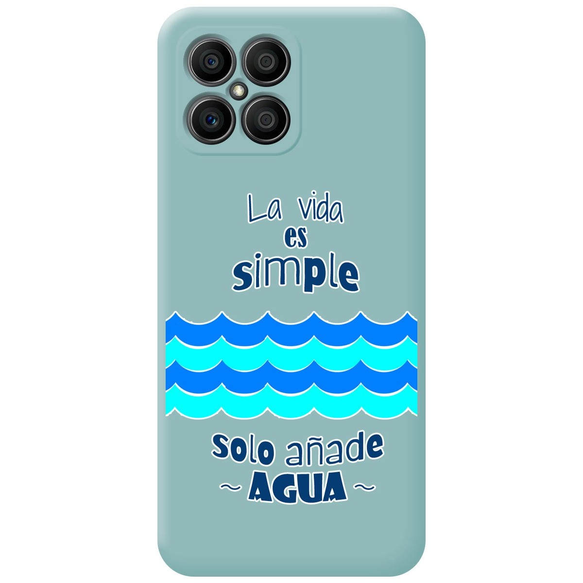 Funda Silicona Líquida Azul para Huawei Honor X8 diseño Agua Dibujos