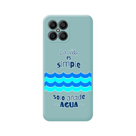 Funda Silicona Líquida Azul para Huawei Honor X8 diseño Agua Dibujos