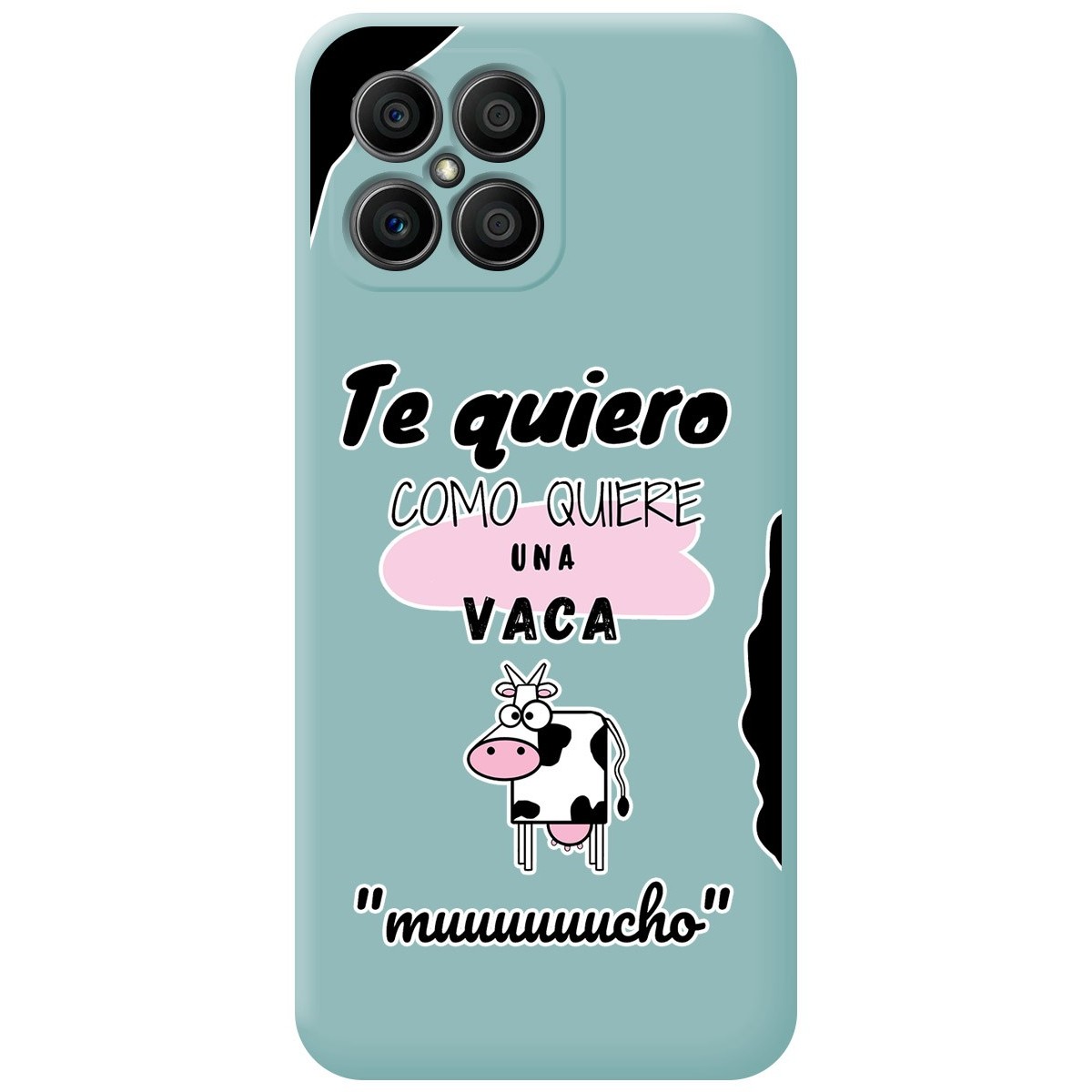 Funda Silicona Líquida Azul para Huawei Honor X8 diseño Vaca Dibujos