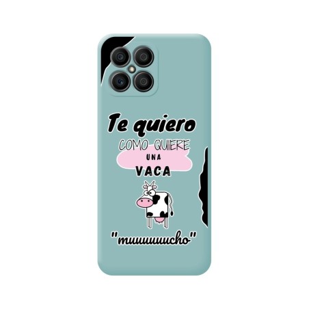 Funda Silicona Líquida Azul para Huawei Honor X8 diseño Vaca Dibujos