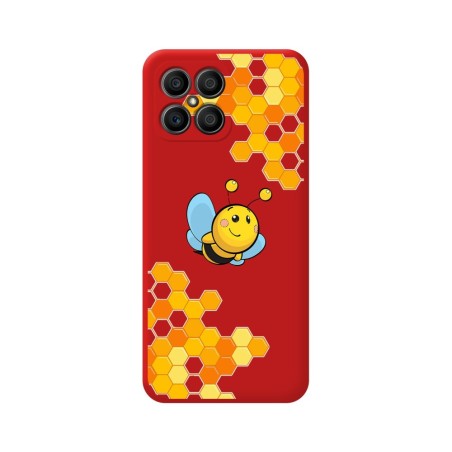 Funda Silicona Líquida Roja para Huawei Honor X8 diseño Abeja Dibujos
