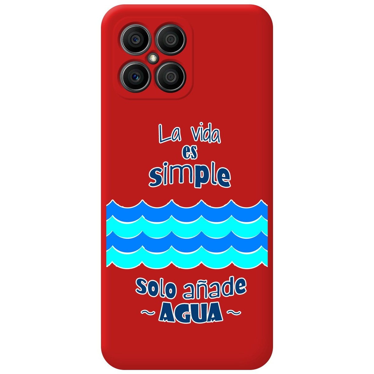 Funda Silicona Líquida Roja para Huawei Honor X8 diseño Agua Dibujos