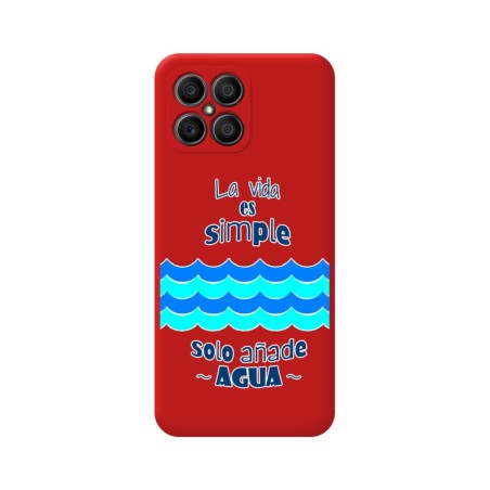 Funda Silicona Líquida Roja para Huawei Honor X8 diseño Agua Dibujos