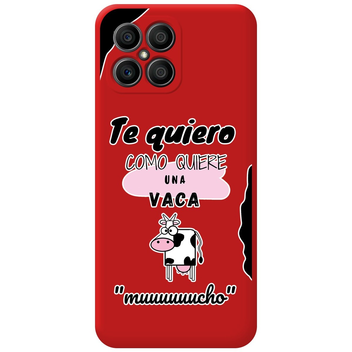 Funda Silicona Líquida Roja para Huawei Honor X8 diseño Vaca Dibujos