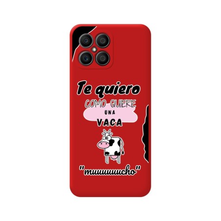 Funda Silicona Líquida Roja para Huawei Honor X8 diseño Vaca Dibujos