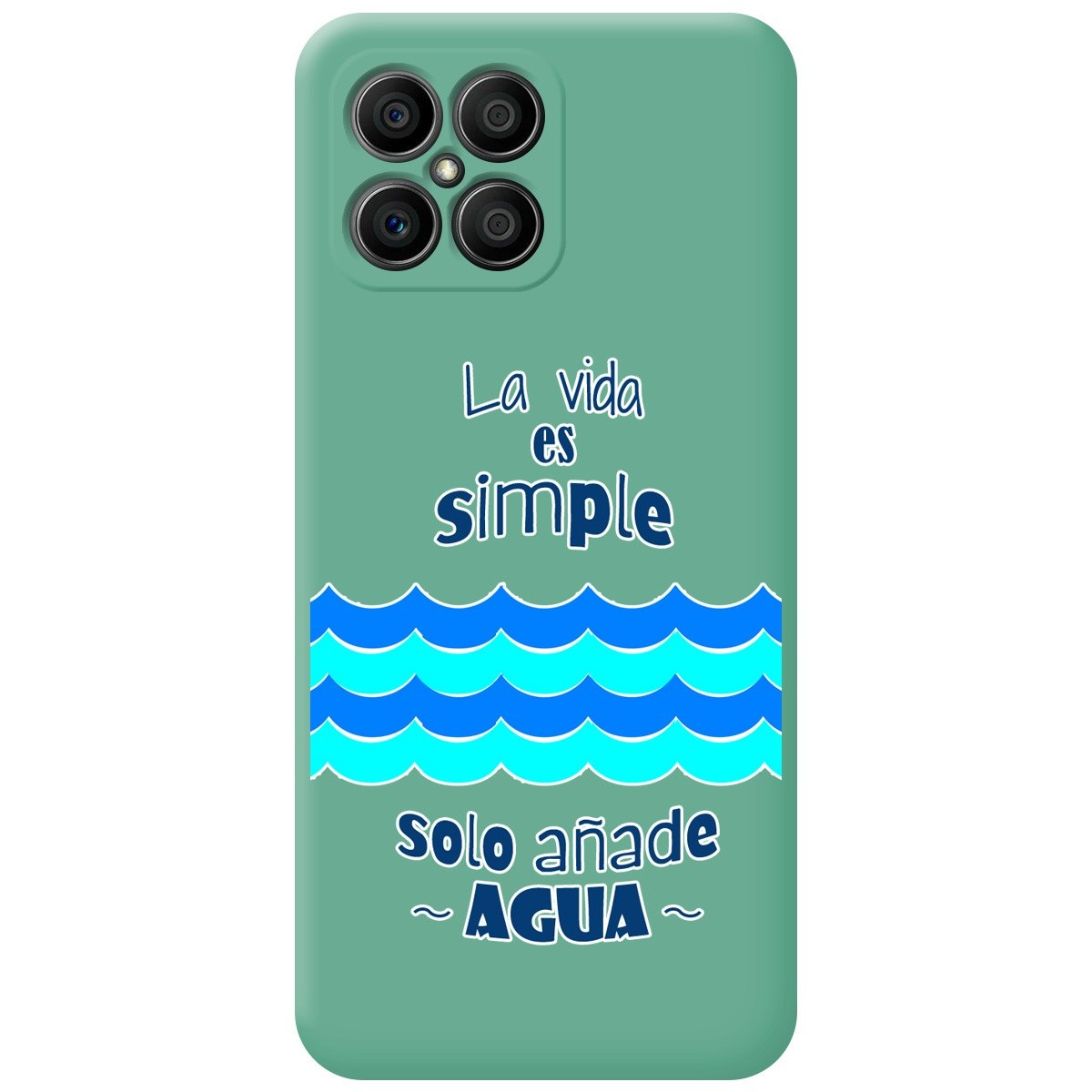Funda Silicona Líquida Verde para Huawei Honor X8 diseño Agua Dibujos