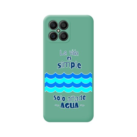 Funda Silicona Líquida Verde para Huawei Honor X8 diseño Agua Dibujos