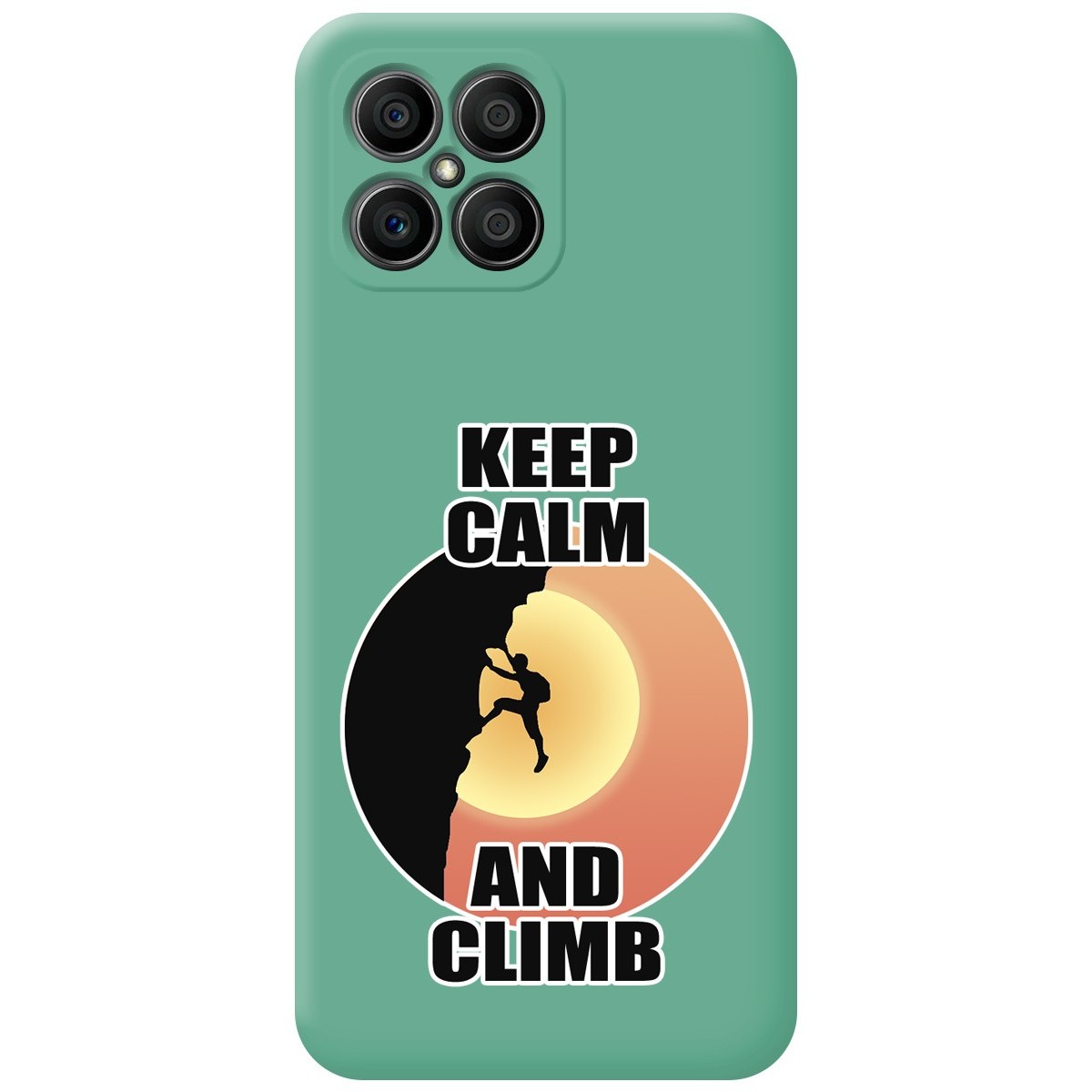 Funda Silicona Líquida Verde para Huawei Honor X8 diseño Hombre Escalada Dibujos