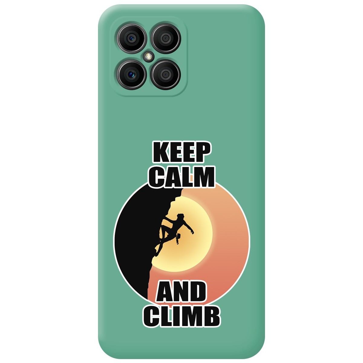 Funda Silicona Líquida Verde para Huawei Honor X8 diseño Mujer Escalada Dibujos