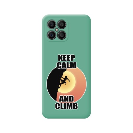 Funda Silicona Líquida Verde para Huawei Honor X8 diseño Mujer Escalada Dibujos