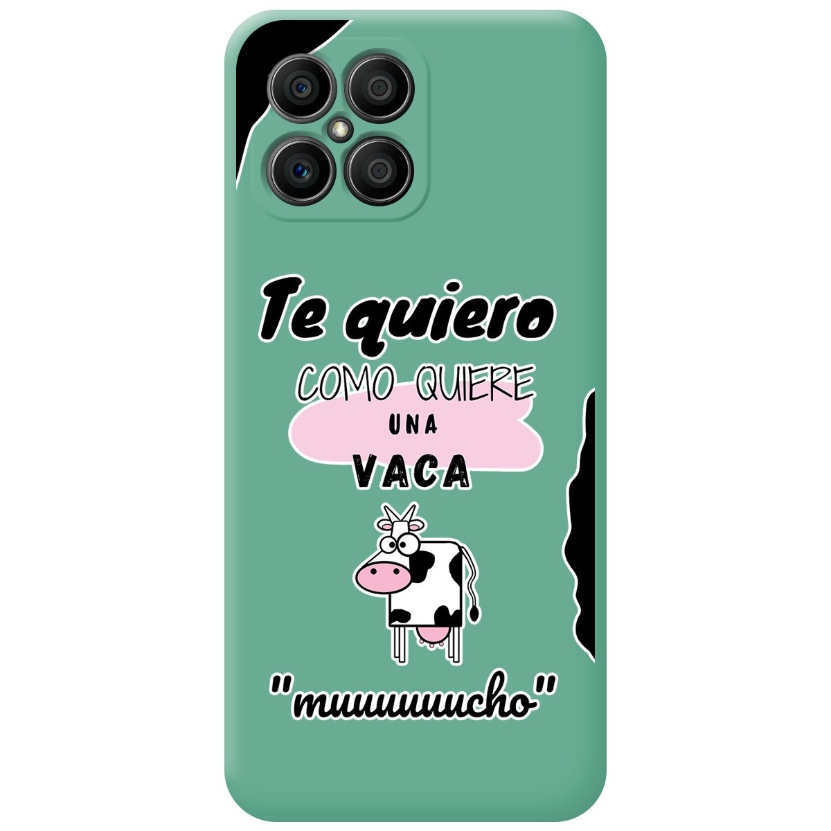 Funda Silicona Líquida Verde para Huawei Honor X8 diseño Vaca Dibujos
