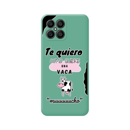 Funda Silicona Líquida Verde para Huawei Honor X8 diseño Vaca Dibujos